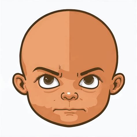 Premium Vector Cartoon Of Bald Kid Face Vector Illustration