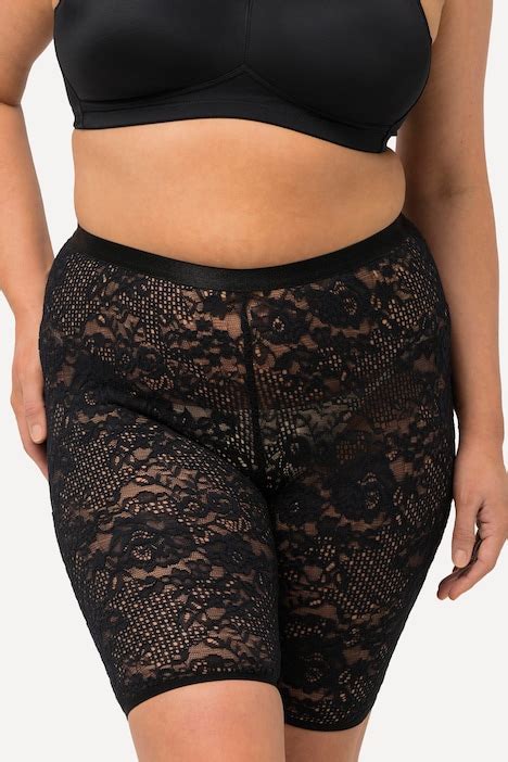 Sheer Lace Bike Shorts Black Ulla Popken