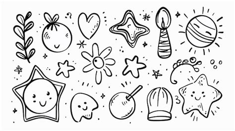 Unique Linear Doodles Hand Drawn Decoration Premium Ai Generated Vector