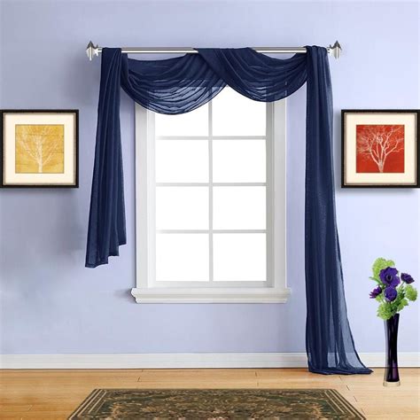 Warm Home Designs 1 Pair Of Navy Blue Voile Sheer Window Curtains With Grommet Top Elegant