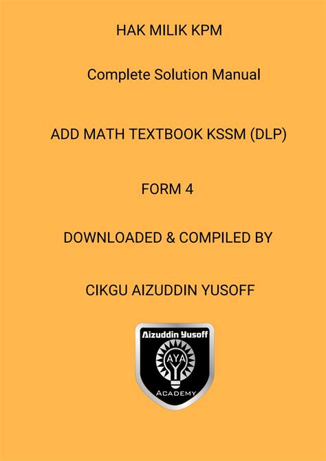 Add Maths Textbook Form 4 Simonaresesparza