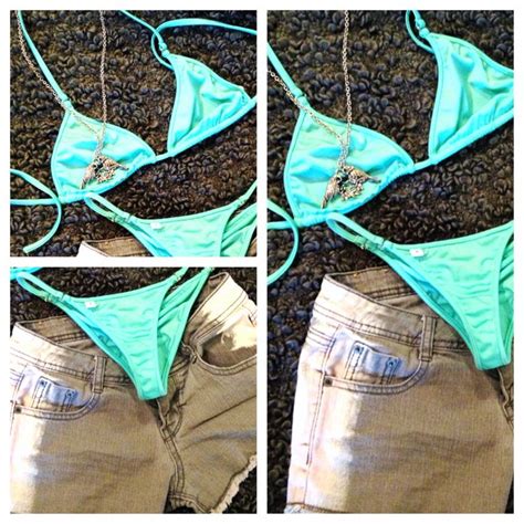 Pastel Green Bikini By Teenyb Bikinis Triangle Bikini Green Bikini