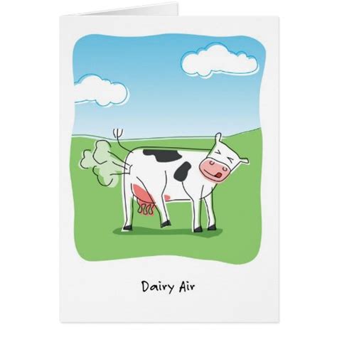 Dairy Air Cow Fart Funny Birthday Card | Zazzle