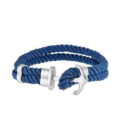 Bracelet Fermoir Ancre Homme Double Corde Bleue Mes Bijoux Fr