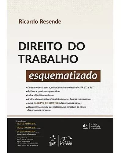 Direito Do Trabalho Esquematizado 5ª Edição De Ricardo Rezende