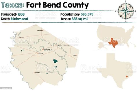 Map Of Fort Bend County In Texas Stock Illustration Download Image Now District Texas