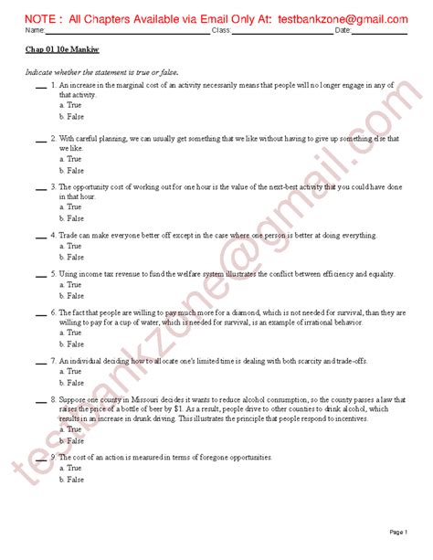 Solutions And Test Bank For Principles Of Macroeconomics Th Edition