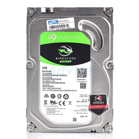 2 TB SATA III Seagate Barracuda 64MB 7200RPM Strek กลองวงจรปด