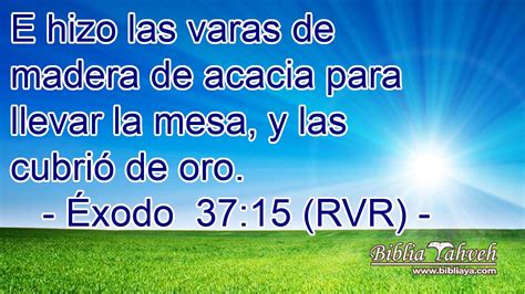 Éxodo 37 15 RVR E hizo las varas de madera de acacia para ll