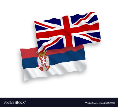 Flags Great Britain And Serbia On A White Vector Image