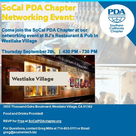 PDA Southern California Chapter 2023 Networking Event PDA