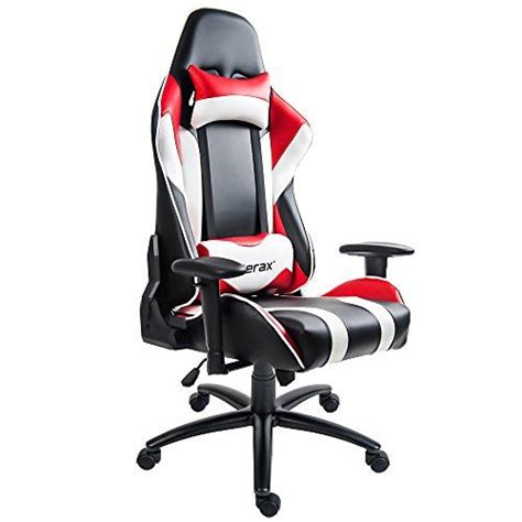 Merax High Back Racing Style Gaming Chair Metal Frame With Lumbar