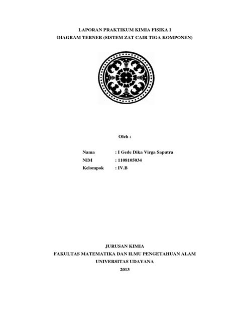 Laporan Praktikum Kimia Fisika I Diagram Terner Sistem Zat Cair Tiga