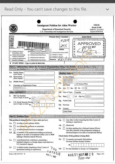 Uscis Foia Request For I 140 Information Sample G 639 Usa