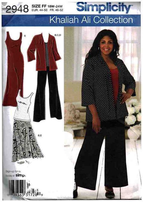 Simplicity 2948 Knit Dress Or Top Jacket Pants Skirt Khaliah Ali