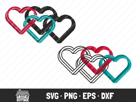 Interlocking Hearts Svg Valentines Impossible Heart Clip Art Png