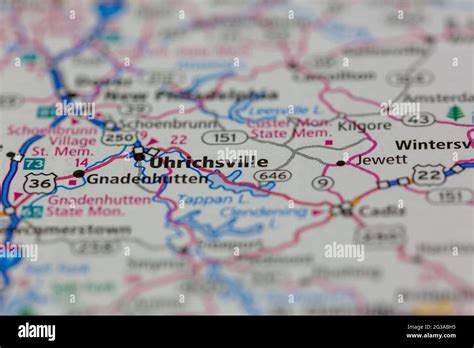 Uhrichsville Ohio USA shown on a Geography map or Road map Stock Photo ...