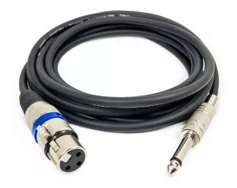 Kit C 3 Cabo P Microfone P10 Mono X Xlr Fêmea 5 Metros