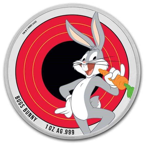 1 Oz Silver 2022 Looney Tunes Bugs Bunny Colorized Samoa The