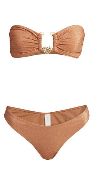 Zimmermann Women S Ottie Lurex Knot Trim Bikini