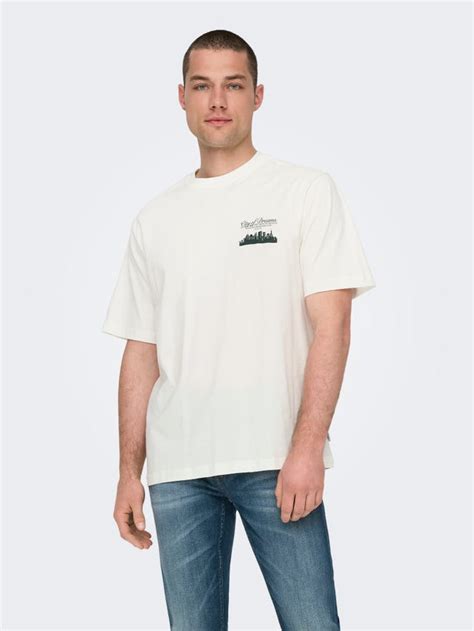 Witte T Shirts Voor Heren Met Diverse Designs Only Herenkleding