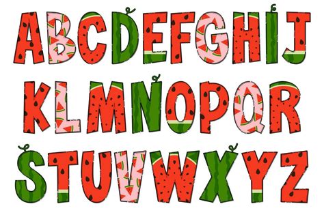 Handcrafted Watermelon Letters Color Creative Art Typographic Design