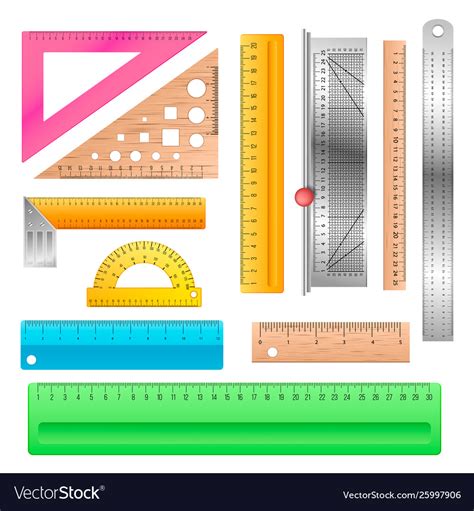 Ruler school stationery maths measurement Vector Image