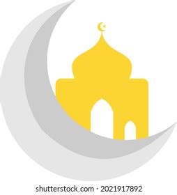 Religious Islamic Silhouettes Logo Crescent Moon Stock Vector (Royalty ...