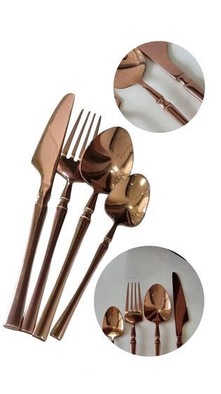 Talheres Faqueiro Luxo P S Rose Gold Faca Garfo E Colher Stainless