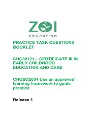 CHCECE034 Practice Assessment Workbook.pdf - PRACTICE TASK QUESTIONS ... 