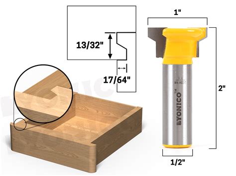 Reversible Drawer Front Joint Router Bit 12 Shank Yonico 15033