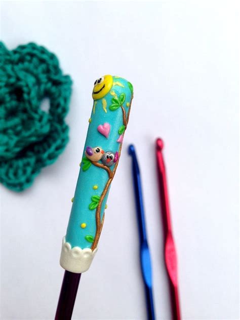 Polymer Clay Crochet Hook Original Design Crochet Hook Love