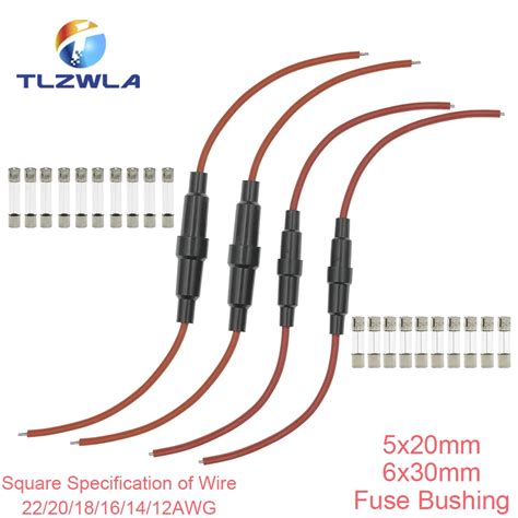 Portafusibles De Vidrio De 5 Piezas 5x20mm 6x30mm Tipo Tornillo Cable