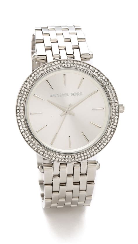 Michael Kors Darci Glitz Watch Silver In Silver Lyst