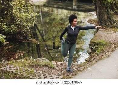 Beautiful Mature African American Female Runner Stock Photo 2250178677