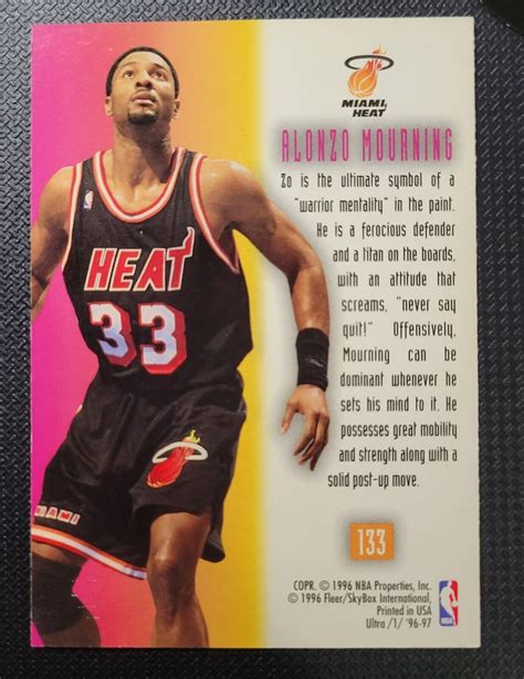 Fleer Ultra On The Block Alonzo Mourning Alonzo