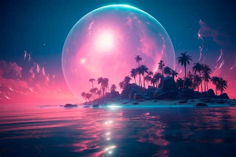 Futuristic Moon Background Ai Generated Image