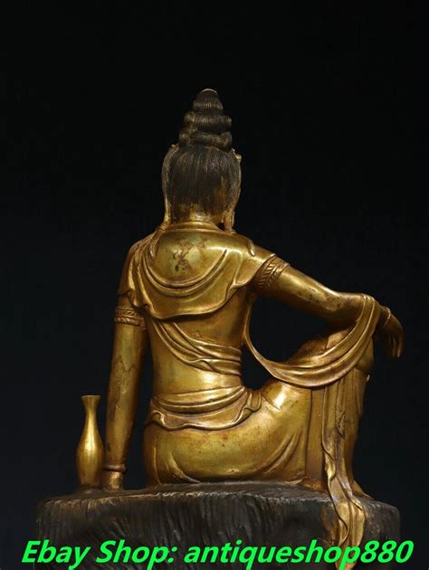 Old Tibet Tibetan Bronze Gilt Kwan Yin Guanyin Quanyin Buddha