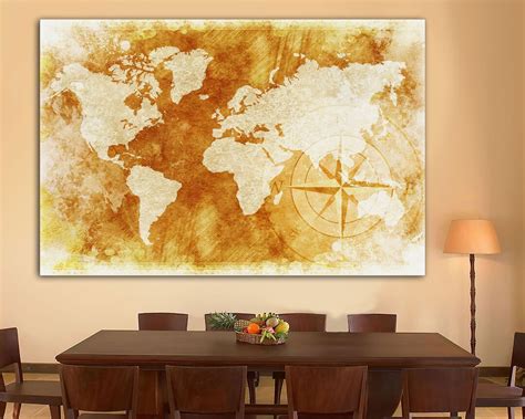 World Map Canvas Print, World Map Canvas, World Map Large Canvas ...