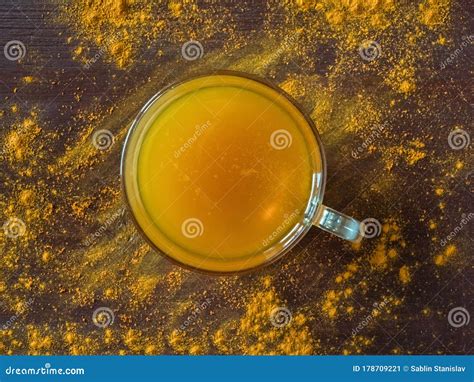 Herbal Tea With Turmeric Powder Stock Image Image Of Asian