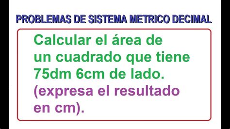 6 Problema De Sistema MÉtrico Decimal Youtube