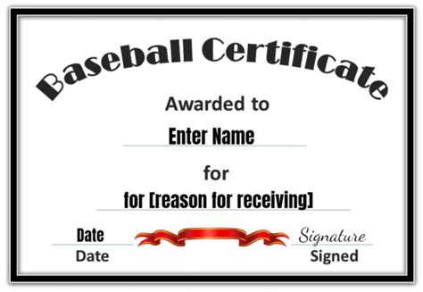 Free Editable Baseball Certificates Customize Online Print At Home