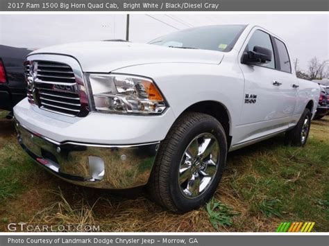 Bright White 2017 Ram 1500 Big Horn Quad Cab Black Diesel Gray Interior