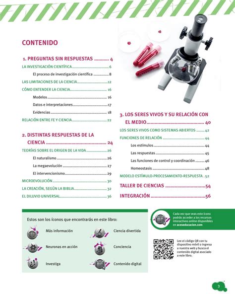 Tabla De Contenidos Ciencias Naturales C La Ciencia Responde By Editorial Aces Issuu