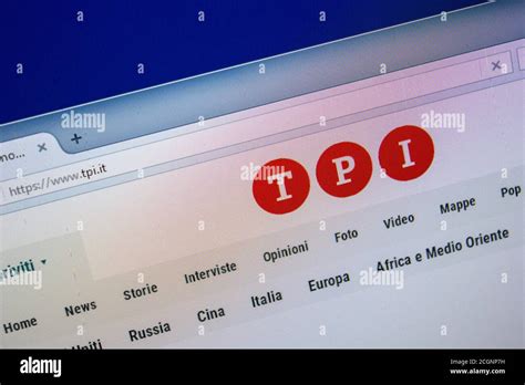 Ryazan, Russia - July 25, 2018: Homepage of TPI website on the display ...