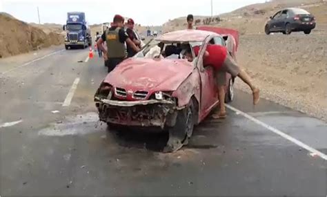 Huacho Padre E Hijo Salvan De Morir Tras Darse Vueltas De Campana