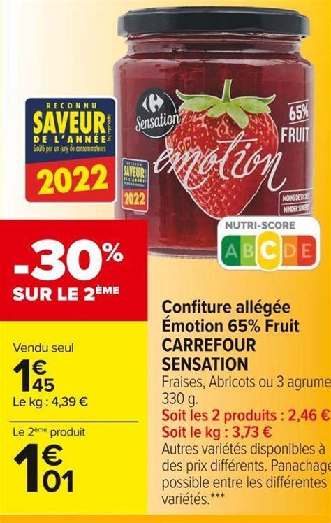 Promo Carrefour Sensation Confiture All G E Motion Fruit Chez