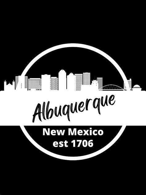 P Ster Silueta De Paisaje Urbano De Horizonte De Albuquerque Nuevo