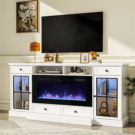 Red Barrel Studio Johandry Farmhouse 68 Electric Fireplace TV Stand