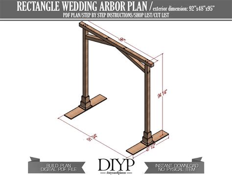 Diy Wedding Arbor Plans, Build Plan for Wedding Arch for Bohem Wedding ...